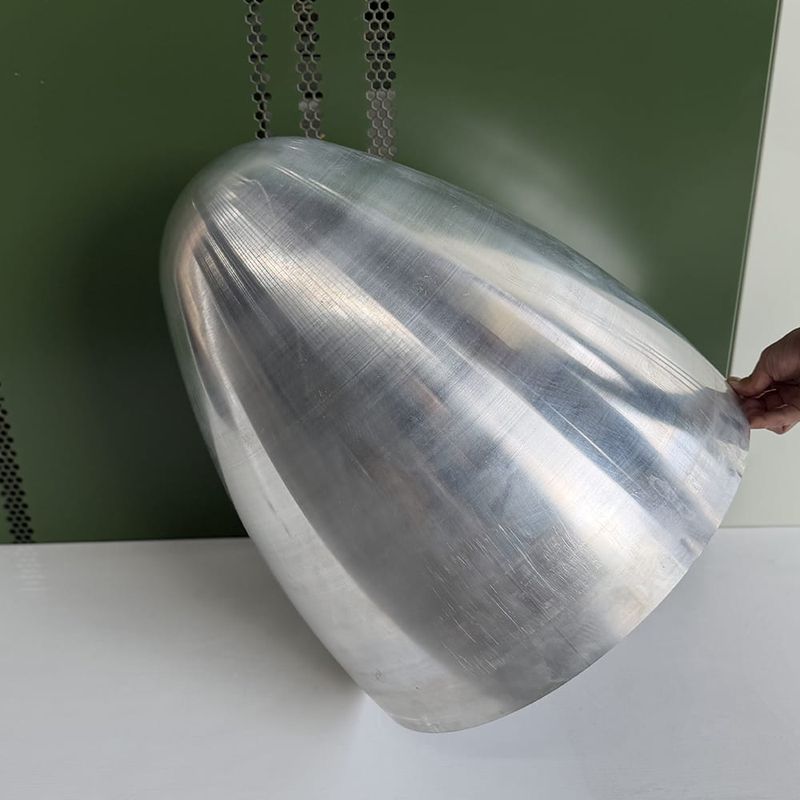 Precision 5A02-H112 aluminum spinning skin assembly for aerospace industrial applications with mirror finish.