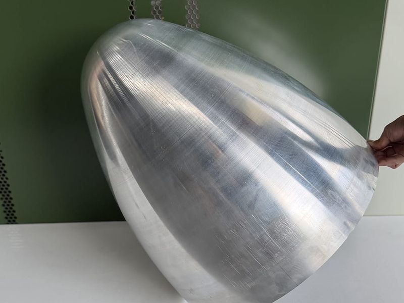 Precision 5A02-H112 aluminum spinning skin assembly for aerospace industrial applications with mirror finish.