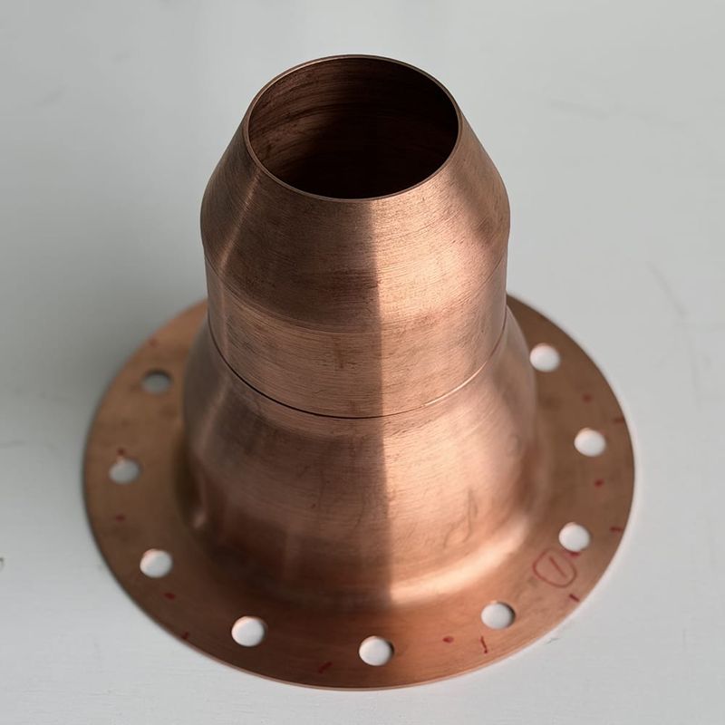 110kV high-voltage aluminum tail pipe and flange assembly for electrical equipment with field concentration control.