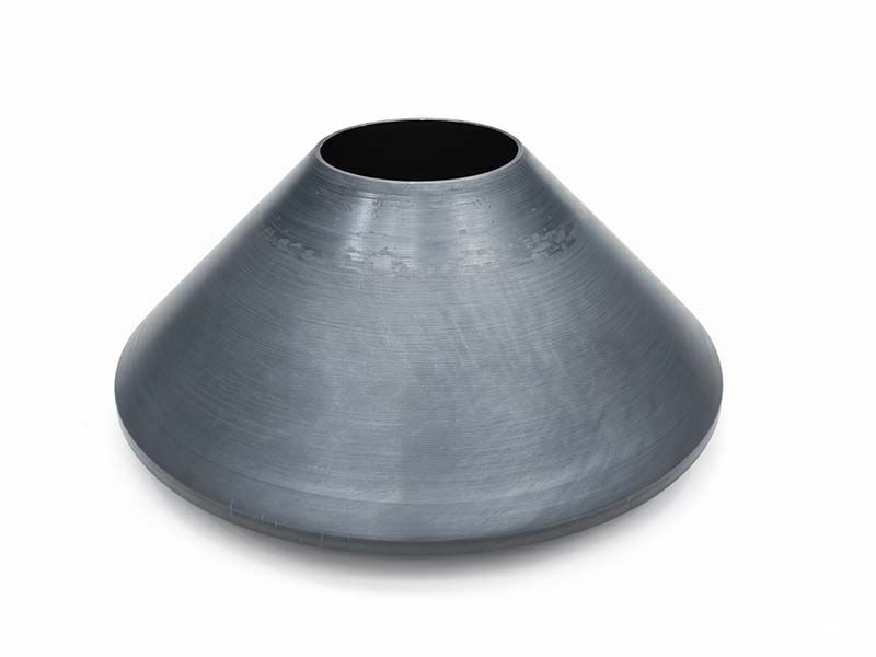 Custom carbon steel tapered conveyor rollers manufactured by heavy-duty metal spinning for exceptional strength and durability. Ideal for bulk-handling, mining, and industrial conveyor systems requiring high-load performance and long service life.